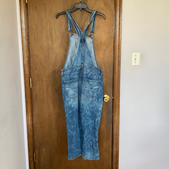 American Eagle distressed jean overall denim cotton size M - Picture 14 of 17